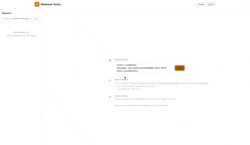 Webhook debugger agent-native mode